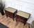 Mid-Century Art Deco Italian Bedside Tables in Walnut with Glass Top, 1950s, Set of 2 For Sale - Image 6 of 10