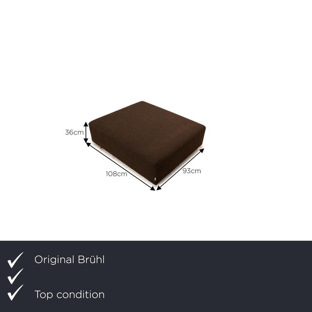 The Sunrise stool from Brühl is covered in a brown fabric and stands on silver metal feet. It is characterized by its...