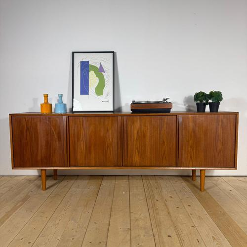 Mid-Century Modern Teak Sideboard with Sliding Doors, 1960s For Sale - Image 12 of 12