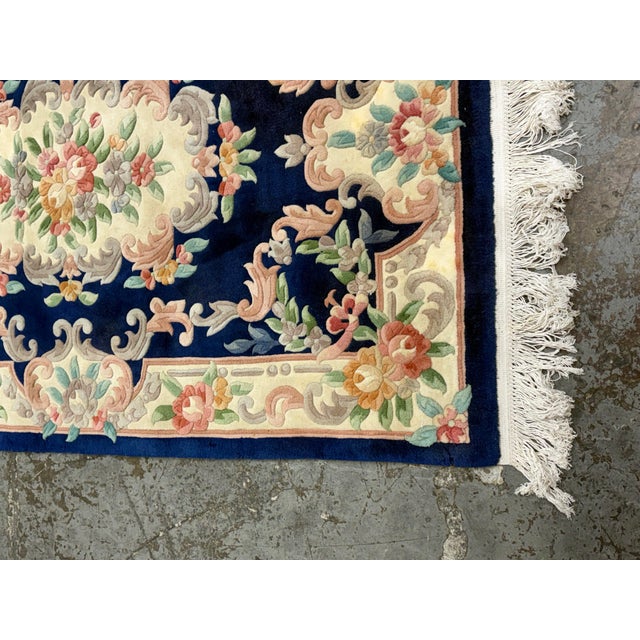 Chinese 4ft × 6ft Chinese Floral Wool Area Rug, Circa 1979 For Sale - Image 3 of 12