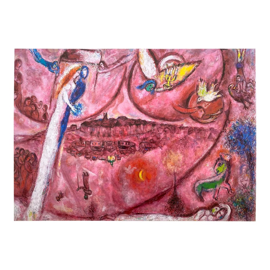 Marc Chagall Expressionist Lithograph Print French Museum