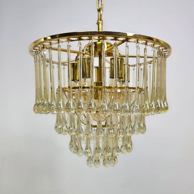 1970s Mid-Century Teardrop 4-Tier Chandelier from Palwa, 1970s For Sale - Image 5 of 11