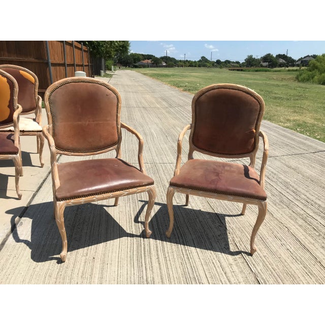 Brown Vintage Mid Century Italian Hand Carved Wood Armchairs- a Pair For Sale - Image 8 of 8