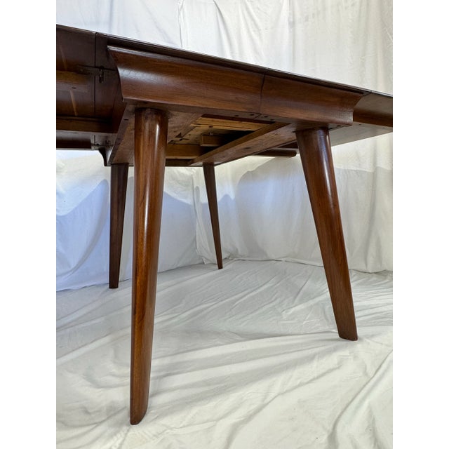 Mid Century Modern Solid Walnut Dining Table For Sale - Image 9 of 10