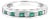 Emerald & Diamond Diamond Wedding Band 14k White Gold, Size 7 For Sale