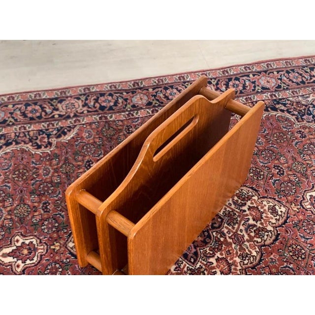 Vintage Teak Newspaper Rack For Sale - Image 3 of 4