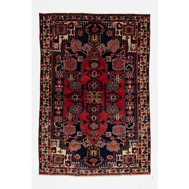 Red Vintage Red Handcrafted Persian Malayer Wool Rug in 5 X 7 For Sale - Image 8 of 8