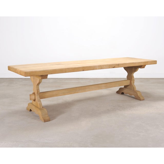 French Country Country French Bleached Oak Farmhouse Dining Table 8.5 Ft For Sale - Image 3 of 18