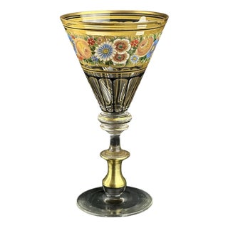 Antique Enamelled and Gilt Glass Goblet by Hermann Pautsch, 1890 For Sale
