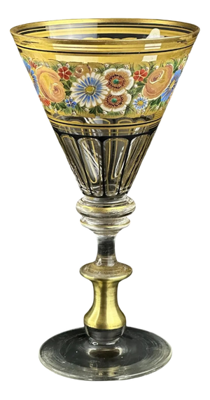 Antique Enamelled and Gilt Glass Goblet by Hermann Pautsch, 1890
