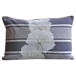 Flowers and Stripes Due Cushion from GAIADIPAOLA For Sale