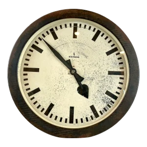 Vintage 1950s Oversized Siemens Metal Station Clock