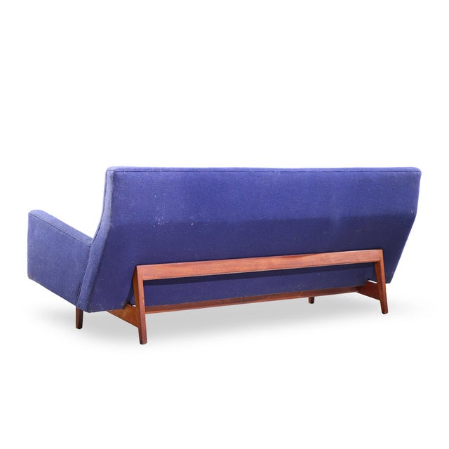 Mid 20th Century Jens Risom Model U-150 Mid Century Walnut Bracket Back Sofa For Sale - Image 5 of 9