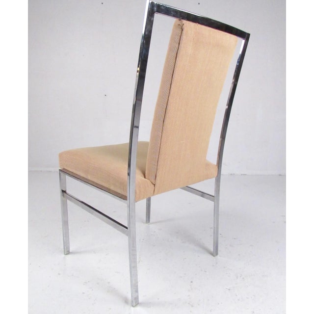 Light Yellow Late 20th Century Modern Chrome Dining Chairs - 6 Pieces For Sale - Image 8 of 12