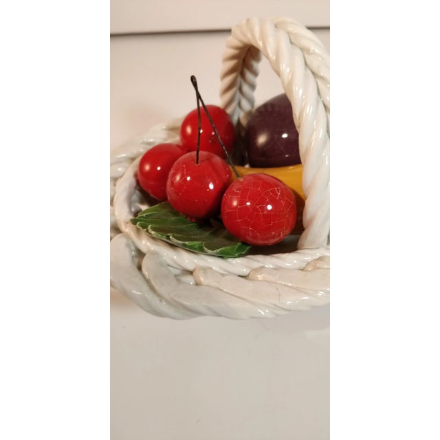 Vintage Italian Fruit Basket Porcelain For Sale - Image 10 of 11