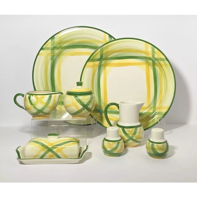 Metlox “Gingham” 7-Piece Ceramic Dinnerware Serving Hostess Set No chips, cracks, or fleabites. Set Includes 1 Creamer 2...