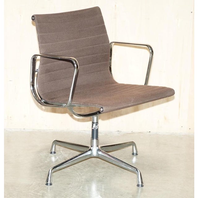 Triple Stamped original vintage Charles & Ray Eames, Vitra, Herman Miller EA 108 swivel office chairs in very rare dark...