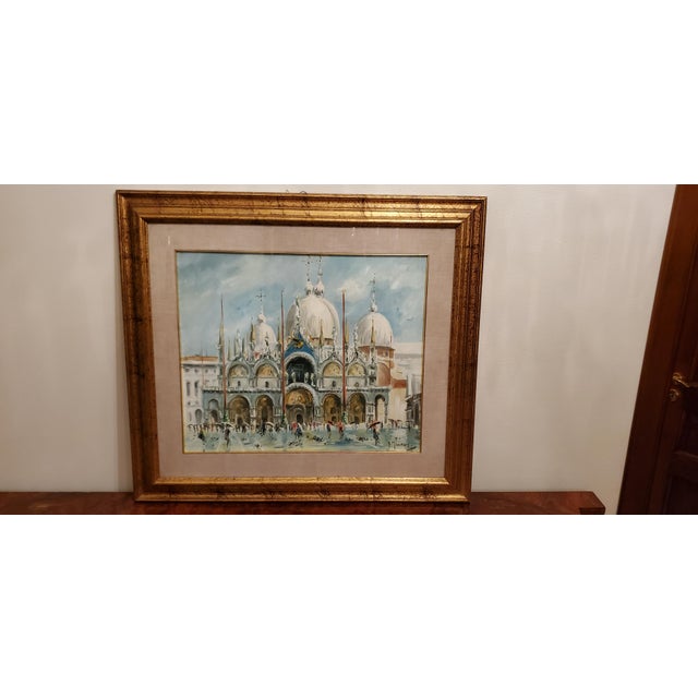 St. Mark's Square and St. Mark's Basilica, Oil Painting on Canvas For Sale - Image 6 of 6