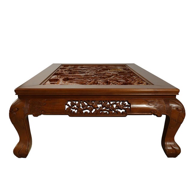 Vintage Chinese Rosewood Carved Coffee Table Chairish