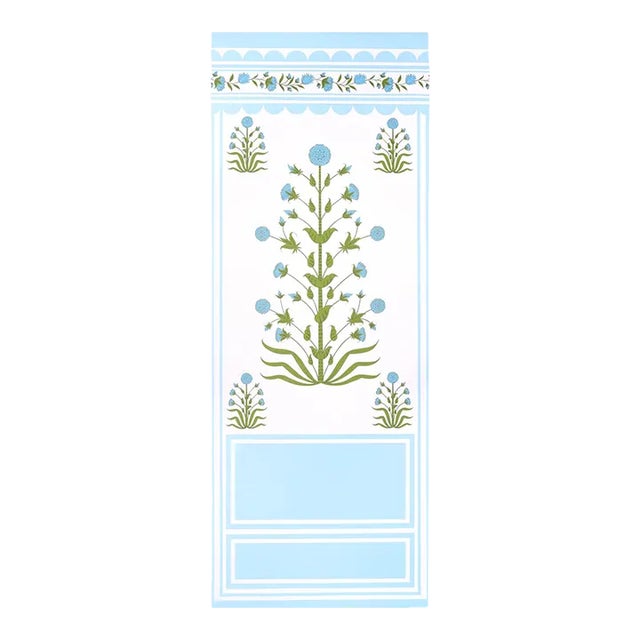 Sample - Schumacher x Marie-Anne Oudejans Royal Poppy Panel A in Blue For Sale