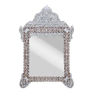 1990s Mother of Pearl Inlaid Moorish Style Mirror For Sale