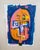 Hand printed colorful abstract portrait print by an artist by PJF, 1961 titled "I wont grow up" limited edition 1/4....