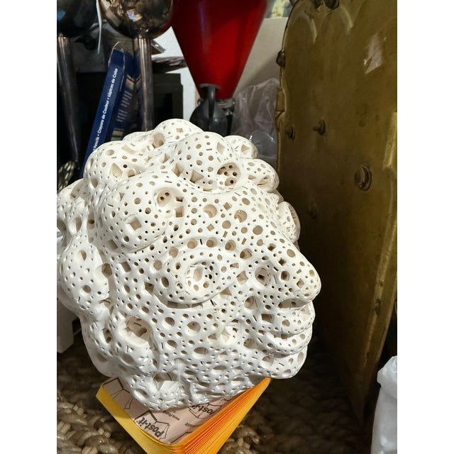 Alexander Ney, White Terracotta Modernist Abstract Sculpture Head Russian Artist Alexander Ney For Sale - Image 4 of 10