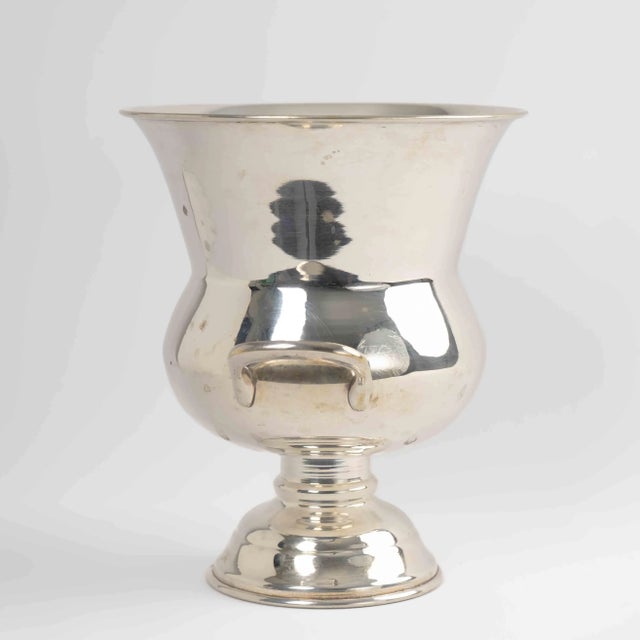 Vintage Leonard Silver Plate Modernist Ice Bucket With Twin Handles For Sale In New York - Image 6 of 12