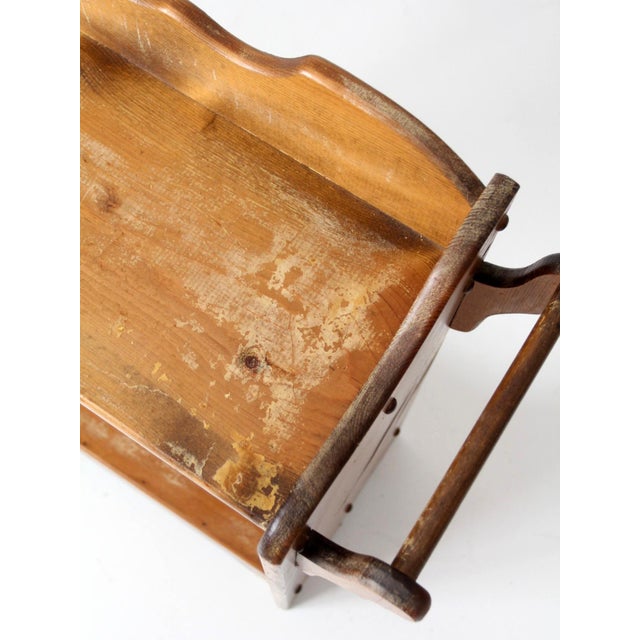 Antique Pine Washstand With Towel Bars and Two Shelves For Sale - Image 9 of 14