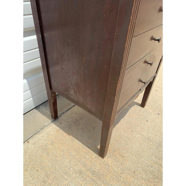 Antique Oak Wood Vintage Nightstand Traditional American Rustic Cabinet For Sale - Image 6 of 10