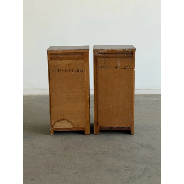 1960s Pair of Art Deco 3-Tier Drawer Nightstands, A Pair For Sale - Image 15 of 18