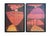 Wood Pair of Mid Century Style Framed Orange and Brown Abstract Prints For Sale - Image 7 of 7