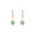 Art Deco Emerald & Diamond Halo Drop Leverback Earrings in 14k Gold- 2 Pieces For Sale - Image 4 of 11