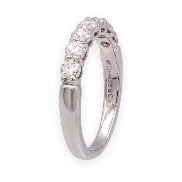 Tiffany & Co. Platinum Forever 7-Stone Half Circle Diamond Band Ring 0.57cts, Size 5.5 For Sale In New York - Image 6 of 8