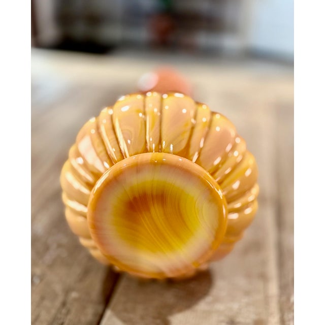 Mid-Century Modern Vintage Le Smith Bittersweet Ribbed Swung Vase - Mid Century Modern - 22"h - Great Mouth For Sale - Image 3 of 5