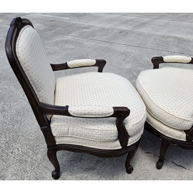 Howard Miller French Country Fauteuil Armchairs a Pair For Sale - Image 11 of 16
