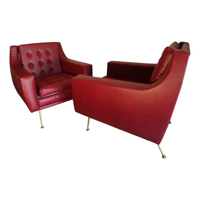 Vintage Relaxing Lounge Chairs, 1950s, Set of 2 For Sale