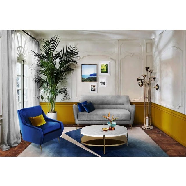 Metal Floor Lamp in Gold and Brass For Sale - Image 7 of 8