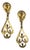 1970s Trifari Gold Art Deco Dangle Earrings, A Pair For Sale