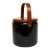 Mid Century Modern Black Vinyl and Teak Insulated Ice Bucket by Georges Briard For Sale