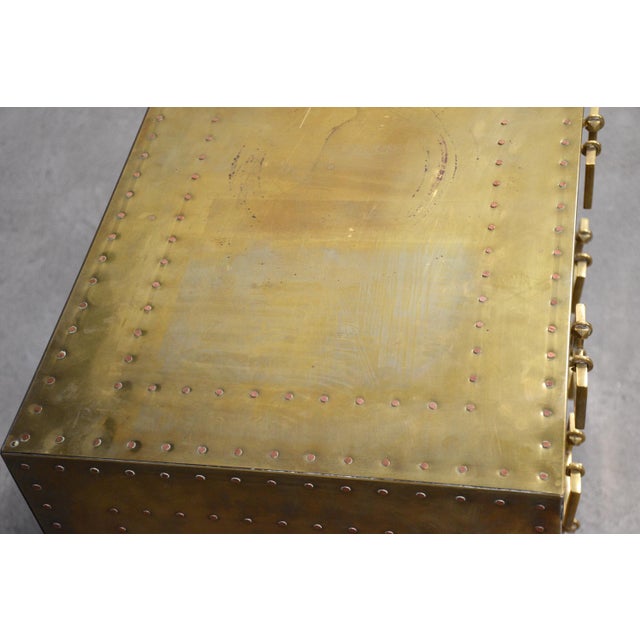 1970s Brass Nightstand Chest by Sarreid LTD Italy For Sale In Boston - Image 6 of 11