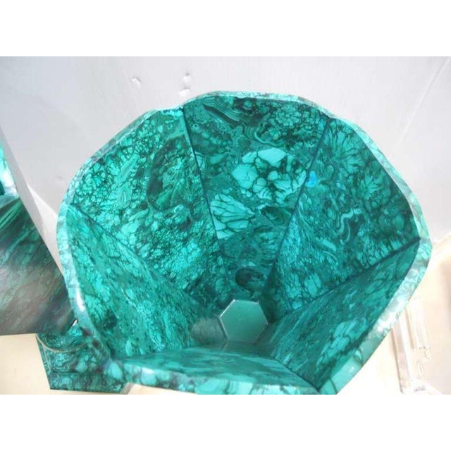 1960s Set of 6 Malachite Vases, 1960's For Sale - Image 5 of 7