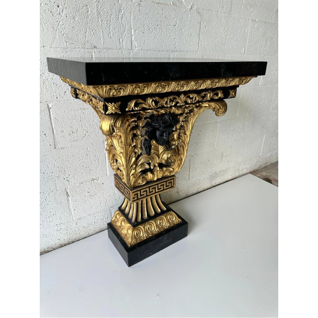 1960s Italian marble and Gilded wood Console For Sale - Image 5 of 12
