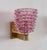 Glass Italian Art Deco Brass and Pink Rostrato Murano Glass Wall Sconces, 1990s, Set of 2 For Sale - Image 7 of 13