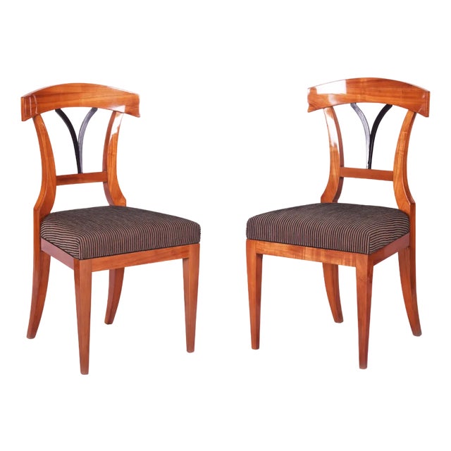 Set of Biedermeier Dining Chairs in Cherry-Tree, Czech, 1830s For Sale