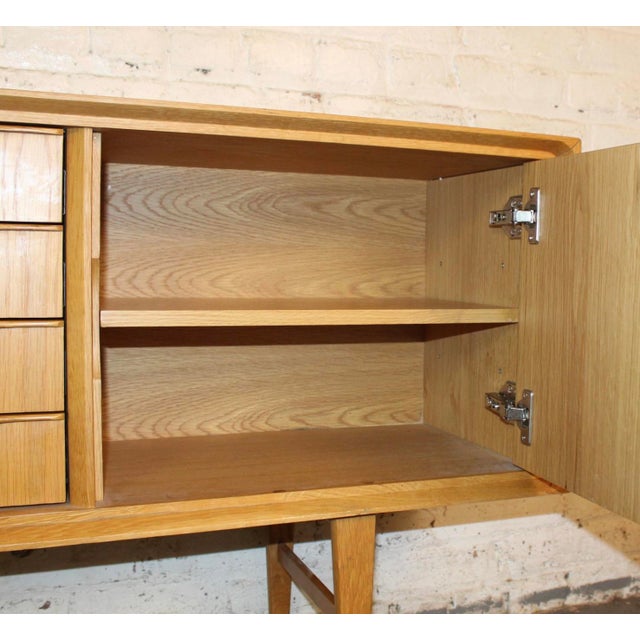 Mid 20th Century Low Profile Danish Style Ash Wood Credenza For Sale In New York - Image 6 of 17