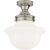 Traditional Chapman & Myers for Visual Comfort Signature Edmond Flush Mount in Polished Nickel with White School House Glass For Sale - Image 3 of 4