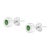 Haus of Brilliance .925 Sterling Silver 0.15 Cttw Round Brilliant-Cut Green Diamond Miracle-Set Stud Earrings (Fancy Color-Enhanced, I1-I2 Clarity) For Sale - Image 4 of 6