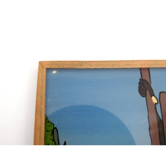 Vintage Mid-20th Century Senegalese "Suwer" Reverse Glass Painting by Ibrahima Sall For Sale - Image 4 of 8