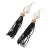 1990s Gold on Sterling Silver Cultured Pearl, Ruby & Onyx Tassel Earrings - 2 Pieces For Sale